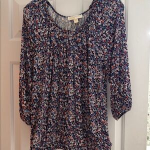 MICHAEL Michael Kors Blue and Red Blouse Vibrant Style